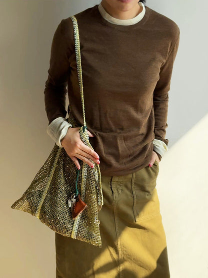 Sorbet Waffle Delicious Waffle Drawstring Mesh Tote Bag