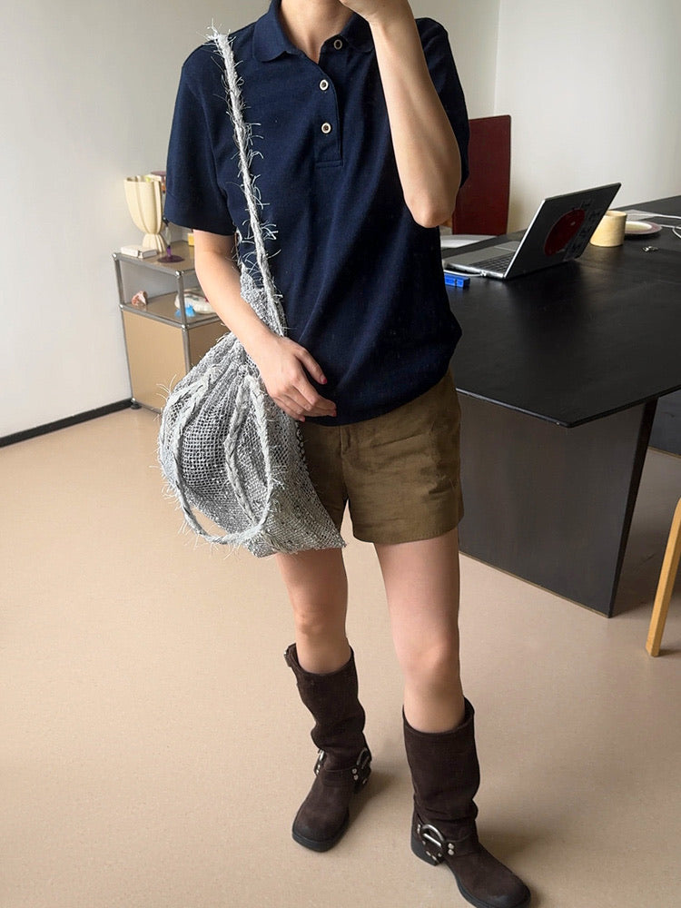 Sorbet Delicious Waffle Shiny Drawstring Mesh Tote Bag