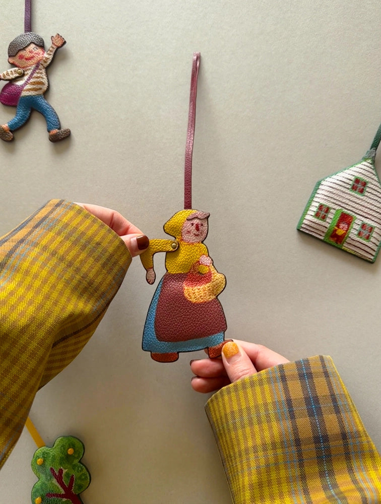 Magic Puppet Town Double-Sided 3D Leather Pendant