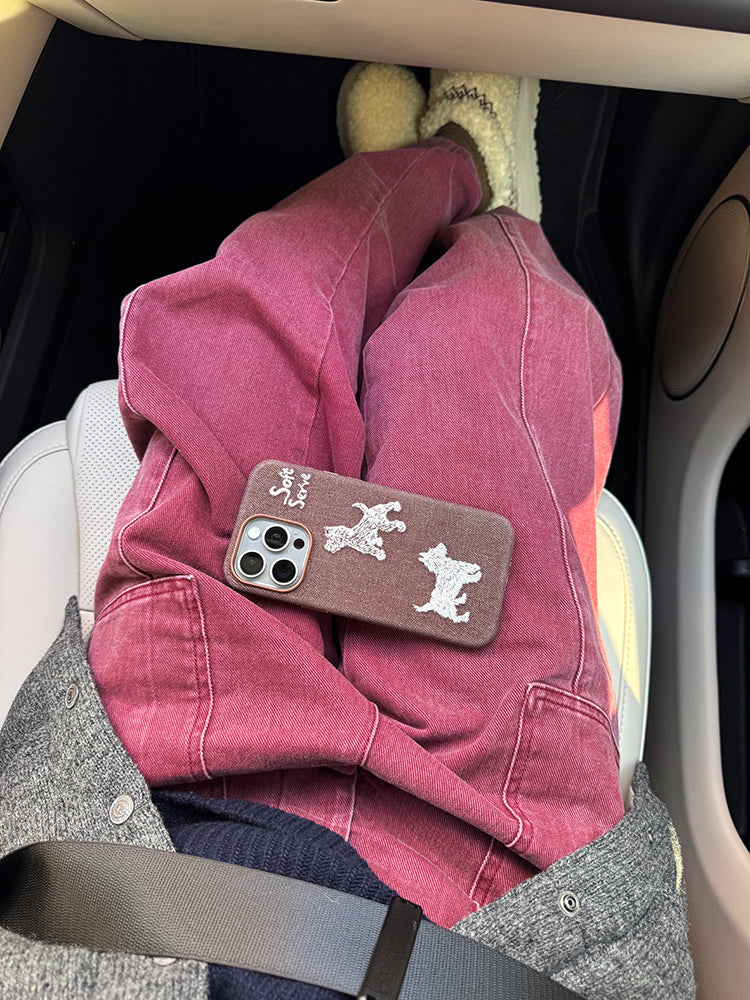 Red & Purple Puppy Phone Case