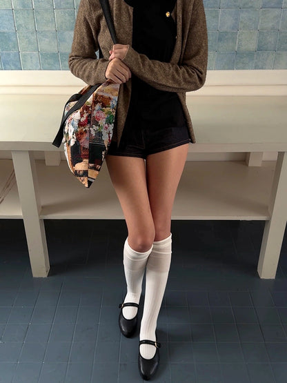 Luxe Jacquard & Floral Patchwork Tote  Artisan Canvas Bag