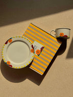 Hand-Painted Ceramic Plate - Charming Floral Art for Display & Serve