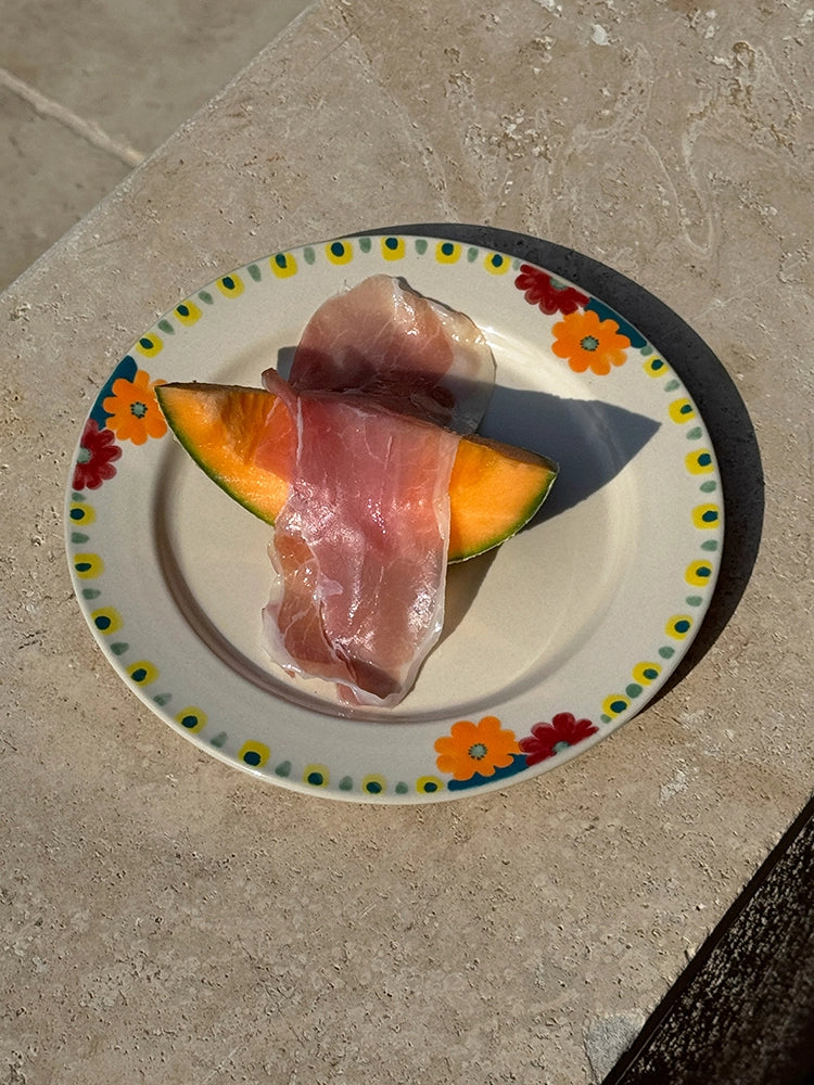 Hand-Painted Ceramic Plate - Charming Floral Art for Display & Serve