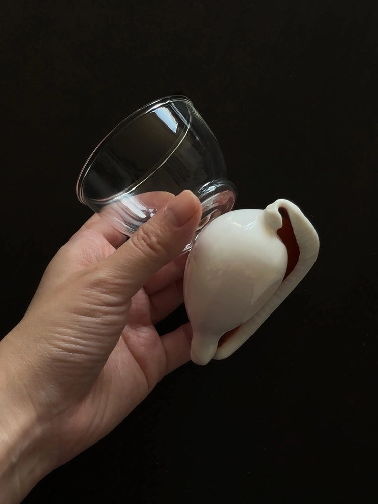 Inspired by the Coast – Ceramic Seashell Cup for Tea & Sake