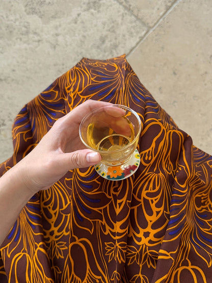 Hand-Painted Ceramic Sake Cup – Charming Floral Design for Your Drink Ritual