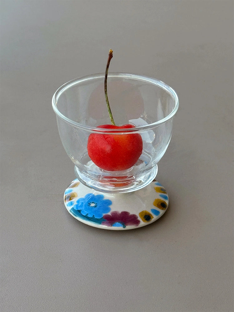 Hand-Painted Ceramic Sake Cup – Charming Floral Design for Your Drink Ritual