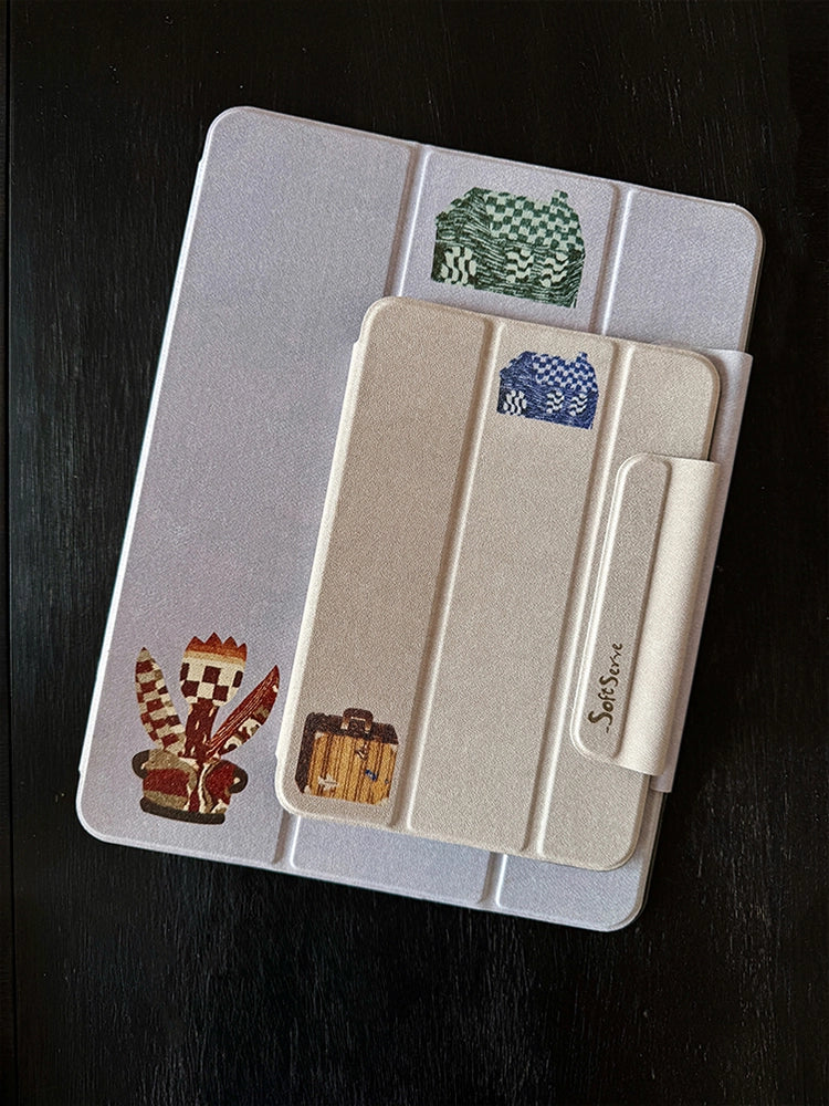 Fabric iPad Case with MagSafe - Adorable Animal Pals Design by x chunmei