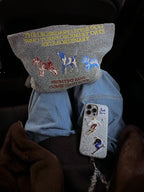 Embroidered Canvas Tote Bag - Featuring a Whimsical Gold Cat & Silver Dog
