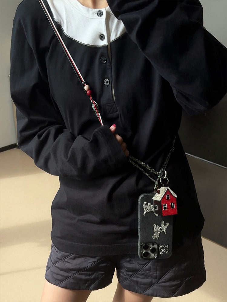 The Puppy & Red House Phone Strap