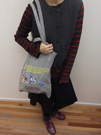 Embroidered Canvas Tote Bag - Featuring a Whimsical Gold Cat & Silver Dog