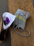 Embroidered Canvas Tote Bag - Featuring a Whimsical Gold Cat & Silver Dog