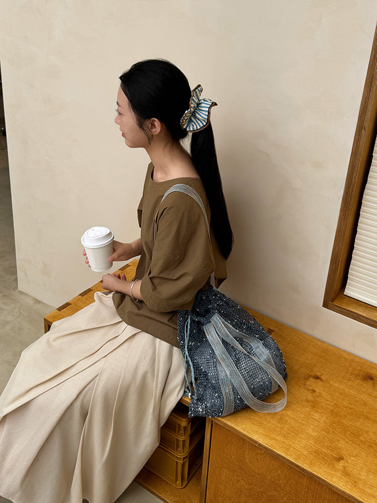 Sorbet Wavy Hemline Hairband with Handmade Flowers