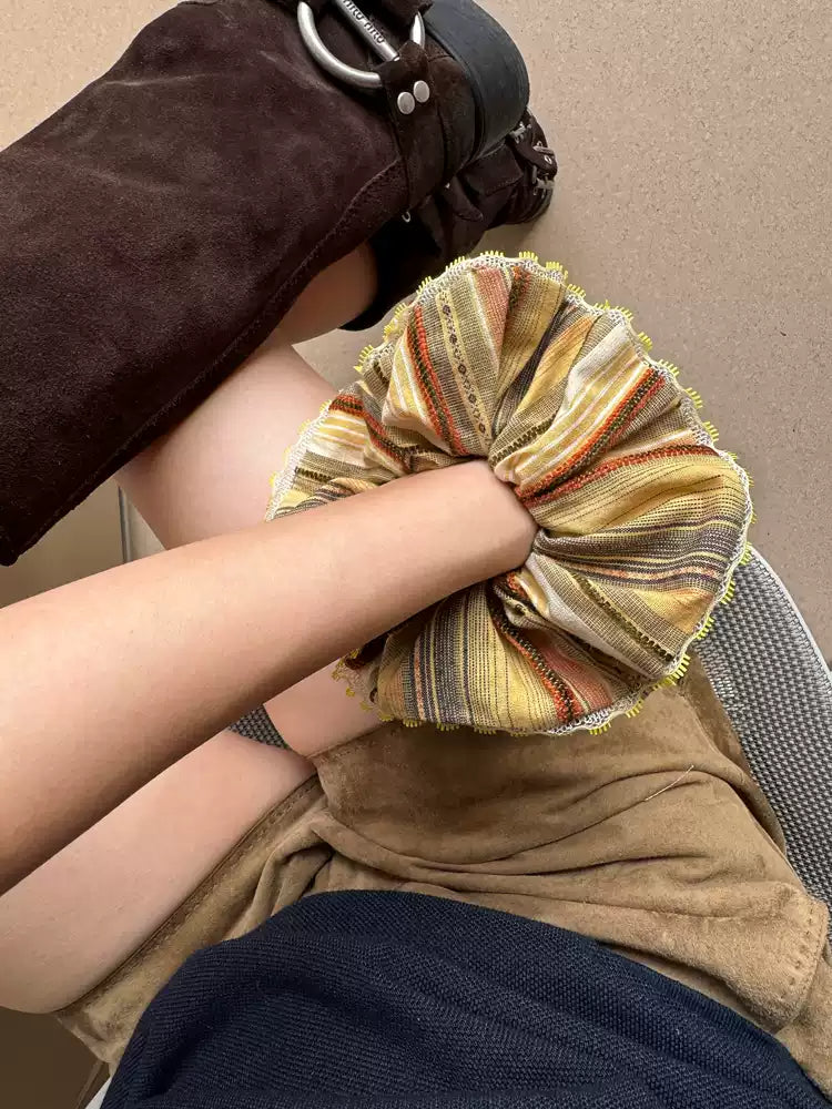 Sorbet Wavy Hemline Hairband with Handmade Flowers