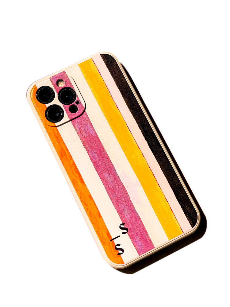 Pink and Orange Striples Phone Case