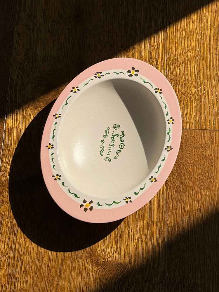 Vintage Floral Bamboo Fiber Bowl
