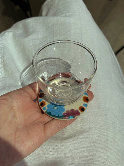 Hand-Painted Ceramic Sake Cup – Charming Floral Design for Your Drink Ritual