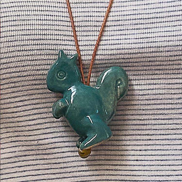 Adjustable Ceramic Necklace with Sweet Hand-Painted Animals – by x chunmei