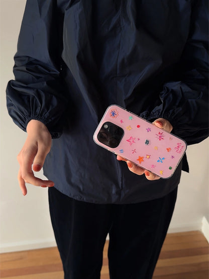 Crayon Stars Phone Case - Whimsical Hand-Drawn Design