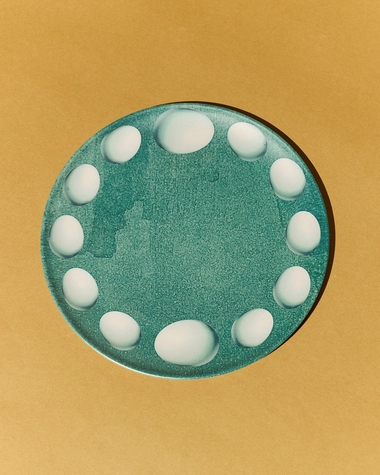 Double Pear &  Egg Pearls Pattern Bamboo Fiber Plates