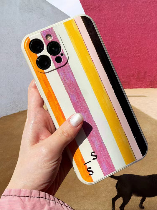 Pink and Orange Striples Phone Case