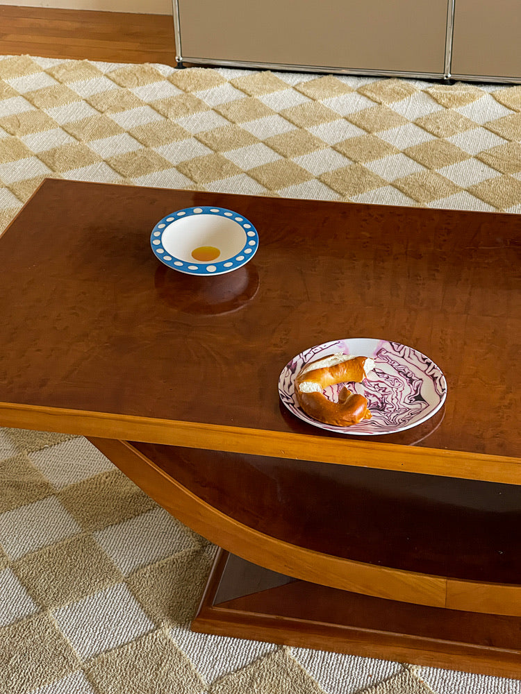 Red Cabbage and Pumpkin Stripes Bamboo Fiber Plates