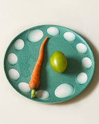 Double Pear &  Egg Pearls Pattern Bamboo Fiber Plates