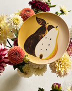 Double Pear &  Egg Pearls Pattern Bamboo Fiber Plates