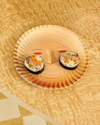 Face & Checkered Bamboo Fiber Plates